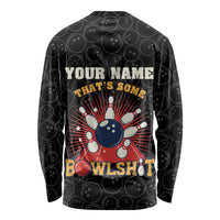 Flaming Bowling Ball Long Sleeve Shirt with Strike Explosion and Funny Quote Graphic on Bowling - Wonder Print Shop