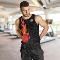 Flaming Bowling Ball Men Tank Top with Strike Explosion and Funny Quote Graphic on Bowling - Wonder Print Shop