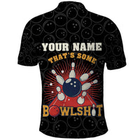 Flaming Bowling Ball Polo Shirt with Strike Explosion and Funny Quote Graphic on Bowling - Wonder Print Shop