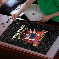 Flaming Bowling Ball Puzzle with Strike Explosion and Funny Quote Graphic on Bowling - Wonder Print Shop