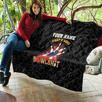 Flaming Bowling Ball Quilt with Strike Explosion and Funny Quote Graphic on Bowling - Wonder Print Shop