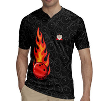 Flaming Bowling Ball Rugby Jersey with Strike Explosion and Funny Quote Graphic on Bowling - Wonder Print Shop