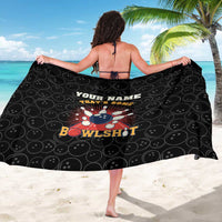 Flaming Bowling Ball Sarong with Strike Explosion and Funny Quote Graphic on Bowling - Wonder Print Shop