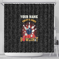 Flaming Bowling Ball Shower Curtain with Strike Explosion and Funny Quote Graphic on Bowling - Wonder Print Shop