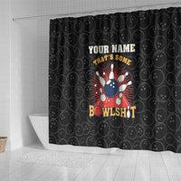 Flaming Bowling Ball Shower Curtain with Strike Explosion and Funny Quote Graphic on Bowling - Wonder Print Shop