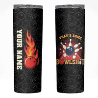 Flaming Bowling Ball Skinny Tumbler with Strike Explosion and Funny Quote Graphic on Bowling - Wonder Print Shop