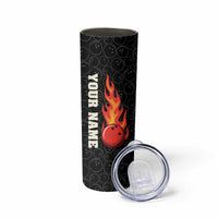 Flaming Bowling Ball Skinny Tumbler with Strike Explosion and Funny Quote Graphic on Bowling - Wonder Print Shop
