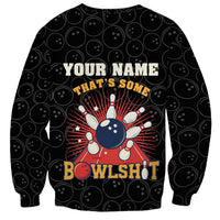Flaming Bowling Ball Sweatshirt with Strike Explosion and Funny Quote Graphic on Bowling - Wonder Print Shop
