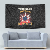 Flaming Bowling Ball Tapestry with Strike Explosion and Funny Quote Graphic on Bowling - Wonder Print Shop
