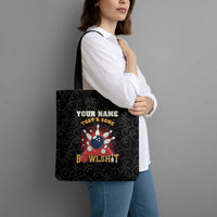 Flaming Bowling Ball Tote Bag with Strike Explosion and Funny Quote Graphic on Bowling - Wonder Print Shop
