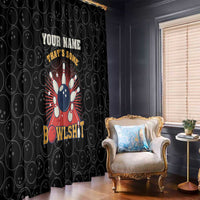 Flaming Bowling Ball Window Curtain with Strike Explosion and Funny Quote Graphic on Bowling - Wonder Print Shop