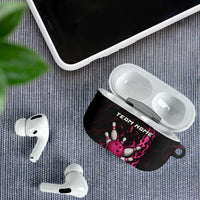 Pink Flaming Bowling Ball and Pins AirPods Case with Lightning Effect Graphic Design - Wonder Print Shop