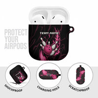 Pink Flaming Bowling Ball and Pins AirPods Case with Lightning Effect Graphic Design - Wonder Print Shop