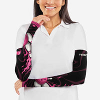 Pink Flaming Bowling Ball and Pins Arm Sleeves with Lightning Effect Graphic Design - Wonder Print Shop