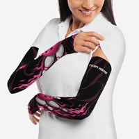 Pink Flaming Bowling Ball and Pins Arm Sleeves with Lightning Effect Graphic Design - Wonder Print Shop