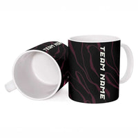 Pink Flaming Bowling Ball and Pins Ceramic Mug with Lightning Effect Graphic Design - Wonder Print Shop