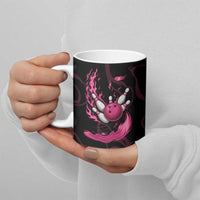 Pink Flaming Bowling Ball and Pins Ceramic Mug with Lightning Effect Graphic Design - Wonder Print Shop