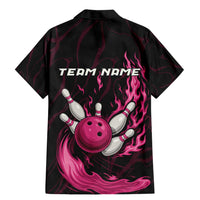 Pink Flaming Bowling Ball and Pins Family Matching Mermaid Dress and Hawaiian Shirt with Lightning Effect Graphic Design - Wonder Print Shop