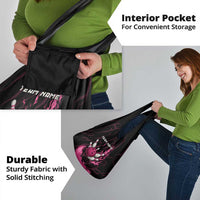 Pink Flaming Bowling Ball and Pins Grocery Bag with Lightning Effect Graphic Design - Wonder Print Shop