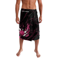 Pink Flaming Bowling Ball and Pins Lavalava with Lightning Effect Graphic Design - Wonder Print Shop