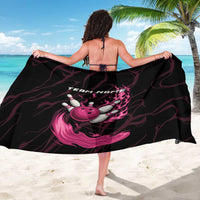Pink Flaming Bowling Ball and Pins Sarong with Lightning Effect Graphic Design - Wonder Print Shop