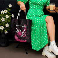 Pink Flaming Bowling Ball and Pins Tote Bag with Lightning Effect Graphic Design - Wonder Print Shop