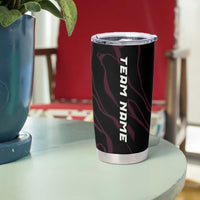 Pink Flaming Bowling Ball and Pins Tumbler Cup with Lightning Effect Graphic Design - Wonder Print Shop