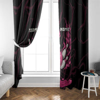 Pink Flaming Bowling Ball and Pins Window Curtain with Lightning Effect Graphic Design - Wonder Print Shop