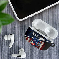 Aggressive Bass Fishing AirPods Case with American Flag Pattern on Grunge Hex Background - Wonder Print Shop