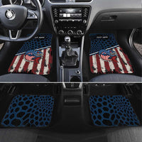 Aggressive Bass Fishing Car Mats with American Flag Pattern on Grunge Hex Background - Wonder Print Shop