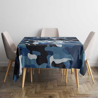 Blue Camouflage Pattern Tablecloth with Bowling Pins and Ball Graphic Design - Wonder Print Shop