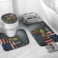 Pike Fishing Bathroom Set with American Flag and Realistic Fish Scale Texture Design - Wonder Print Shop