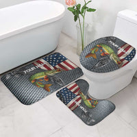 Pike Fishing Bathroom Set with American Flag and Realistic Fish Scale Texture Design - Wonder Print Shop