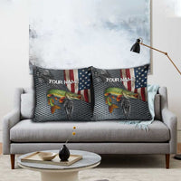 Pike Fishing Pillow Cover with American Flag and Realistic Fish Scale Texture Design - Wonder Print Shop