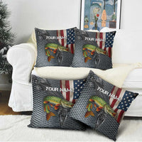 Pike Fishing Pillow Cover with American Flag and Realistic Fish Scale Texture Design - Wonder Print Shop