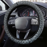 Pike Fishing Steering Wheel Cover with American Flag and Realistic Fish Scale Texture Design - Wonder Print Shop