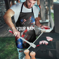 American Flag Smoke Trail Apron with Dartboard and Crossed Darts Graphic Design - Wonder Print Shop