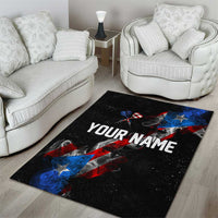 American Flag Smoke Trail Area Rug with Dartboard and Crossed Darts Graphic Design - Wonder Print Shop