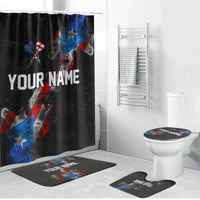 American Flag Smoke Trail Bathroom Set with Dartboard and Crossed Darts Graphic Design - Wonder Print Shop
