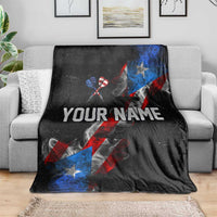 American Flag Smoke Trail Blanket with Dartboard and Crossed Darts Graphic Design - Wonder Print Shop