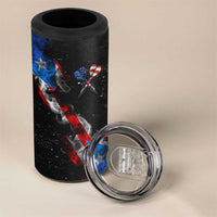 American Flag Smoke Trail 4 in 1 Can Cooler Tumbler with Dartboard and Crossed Darts Graphic Design - Wonder Print Shop