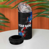 American Flag Smoke Trail 4 in 1 Can Cooler Tumbler with Dartboard and Crossed Darts Graphic Design - Wonder Print Shop