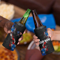 American Flag Smoke Trail 4 in 1 Can Cooler Tumbler with Dartboard and Crossed Darts Graphic Design - Wonder Print Shop