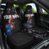 American Flag Smoke Trail Car Seat Cover with Dartboard and Crossed Darts Graphic Design - Wonder Print Shop