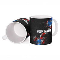 American Flag Smoke Trail Ceramic Mug with Dartboard and Crossed Darts Graphic Design - Wonder Print Shop