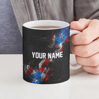 American Flag Smoke Trail Ceramic Mug with Dartboard and Crossed Darts Graphic Design - Wonder Print Shop