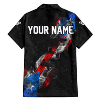 American Flag Smoke Trail Family Matching Off The Shoulder Long Sleeve Dress and Hawaiian Shirt with Dartboard and Crossed Darts Graphic Design - Wonder Print Shop