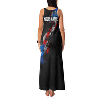 American Flag Smoke Trail Family Matching Tank Maxi Dress and Hawaiian Shirt with Dartboard and Crossed Darts Graphic Design - Wonder Print Shop