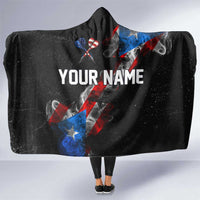American Flag Smoke Trail Hooded Blanket with Dartboard and Crossed Darts Graphic Design - Wonder Print Shop