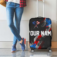 American Flag Smoke Trail Luggage Cover with Dartboard and Crossed Darts Graphic Design - Wonder Print Shop